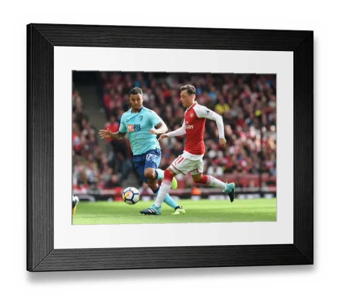 Framed Print : Mesut Ozil vs. Josh King: Intense Battle at the Emirates Stadium - Arsenal vs. AFC Bournemouth, 2017-18 Premier League Framed Print : Mesut Ozil vs. Josh King: Intense Battle at the Emirates Stadium - Arsenal vs. AFC Bournemouth, 2017-18 Premier League