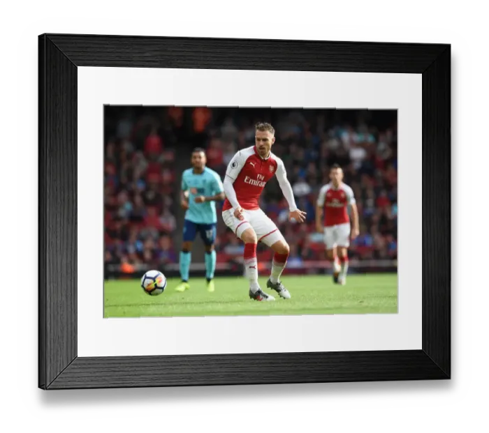 Framed Print : Aaron Ramsey in Action: Arsenal vs AFC Bournemouth, Premier League 2017-18