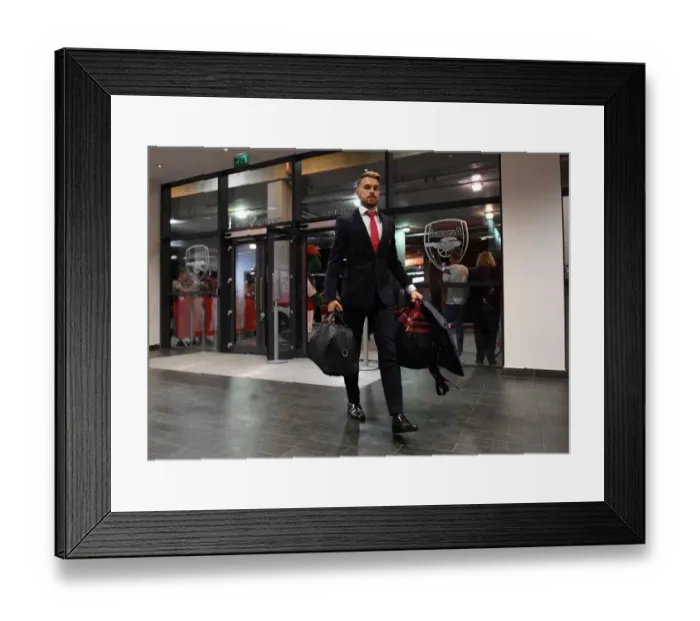 Framed Print : Aaron Ramsey: Arsenal's Focus Ahead of Arsenal v AFC Bournemouth (2017-18)