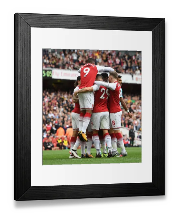 Framed Print : Danny Welbeck Scores First Goal for Arsenal: Arsenal 1-0 AFC Bournemouth, Premier League 2017-18
