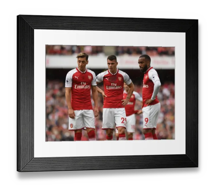 Framed Print : Arsenal's Xhaka, Ozil, and Lacazette: United Front Against AFC Bournemouth (2017-18) Framed Print : Arsenal's Xhaka, Ozil, and Lacazette: United Front Against AFC Bournemouth (2017-18)