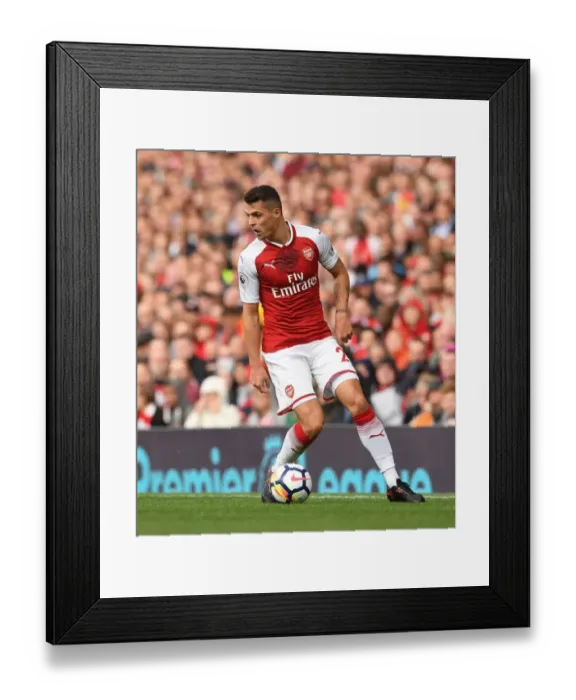 Framed Print : Granit Xhaka: Arsenal Midfielder in Action Against AFC Bournemouth, Premier League 2017-18 Framed Print : Granit Xhaka: Arsenal Midfielder in Action Against AFC Bournemouth, Premier League 2017-18