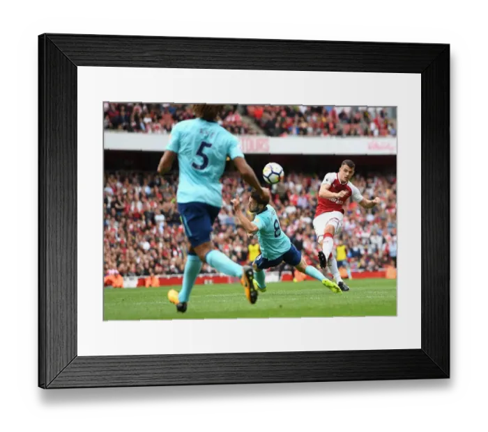 Framed Print : Xhaka vs Arter: Intense Shootout at Emirates Stadium - Arsenal vs AFC Bournemouth, 2017-18 Premier League