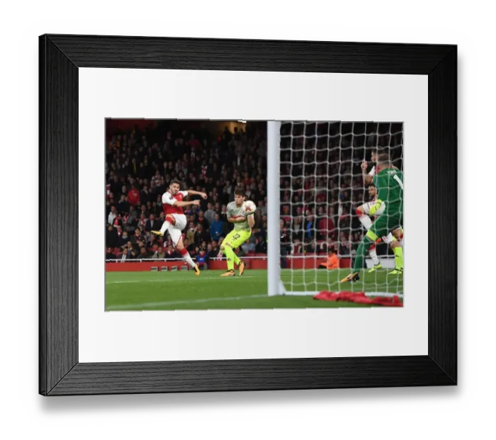 Framed Print : Sead Kolasinac Scores First Arsenal Goal Against 1. FC Koeln in Europa League (2017)