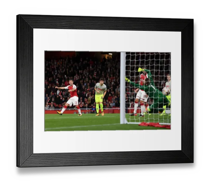 Framed Print : Sead Kolasinac Scores First Goal: Arsenal FC vs. 1. FC Koeln, UEFA Europa League (2017)