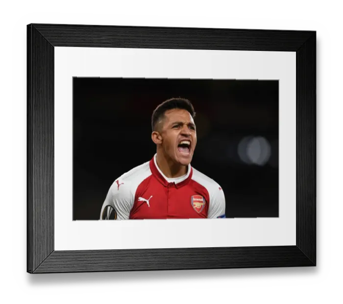 Framed Print : Alexis Sanchez in Action: Arsenal vs. 1. FC Koeln, Europa League 2017-18