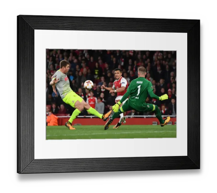 Framed Print : Arsenal's Alexis Sanchez Faces Off Against Marco Hoger and Timo Horn of FC Köln in Europa League Clash Framed Print : Arsenal's Alexis Sanchez Faces Off Against Marco Hoger and Timo Horn of FC Köln in Europa League Clash