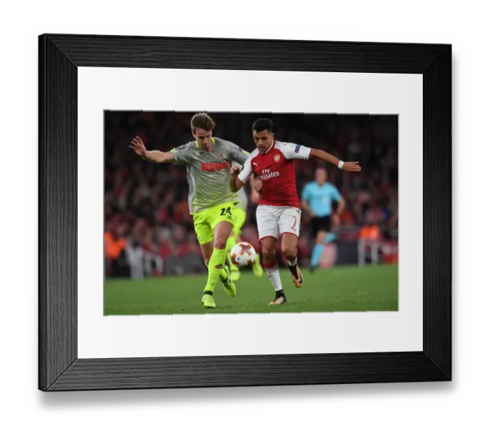 Framed Print : Sanchez vs. Klunter: A Star-Studded Clash in Arsenal's Europa League Battle (Arsenal v FC Köln 2017-18)