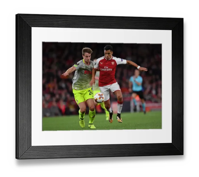 Framed Print : Sanchez vs. Klunter: A Star-Studded Clash in Arsenal's Europa League Battle Framed Print : Sanchez vs. Klunter: A Star-Studded Clash in Arsenal's Europa League Battle