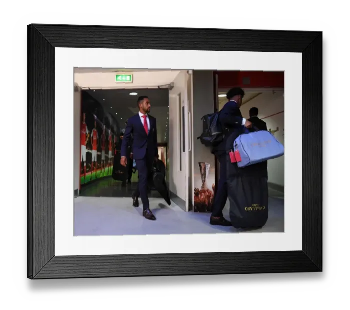 Framed Print : Theo Walcott's Arrival at Emirates Stadium: Arsenal FC vs. 1. FC Koeln, UEFA Europa League (2017)