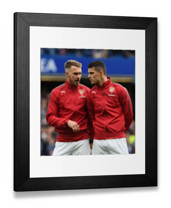 Framed Print : Arsenal's Xhaka and Ramsey Prepare for Chelsea Showdown (2017-18 Premier League) Framed Print : Arsenal's Xhaka and Ramsey Prepare for Chelsea Showdown (2017-18 Premier League)