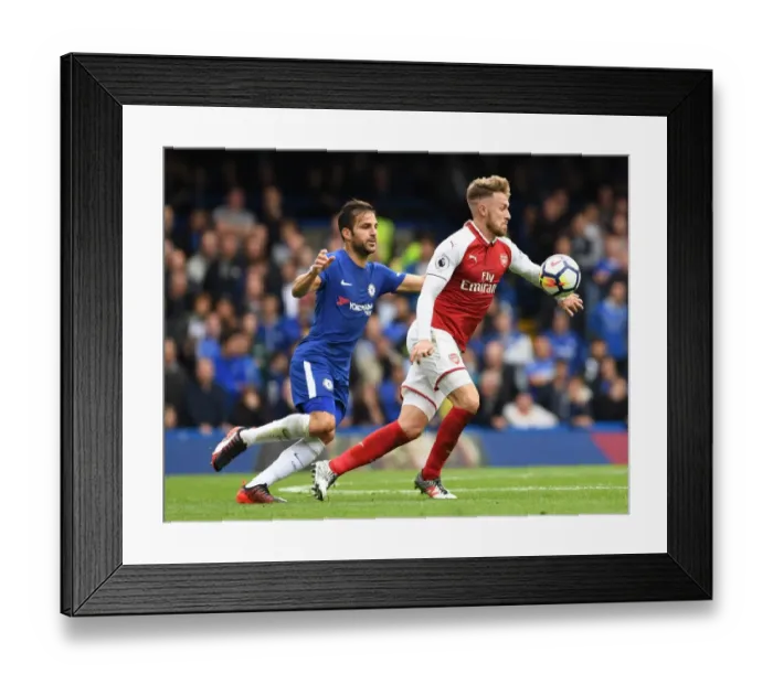 Framed Print : Ramsey vs. Fabregas: Battle of the Midfield Maestros - Chelsea vs. Arsenal, Premier League 2017-18
