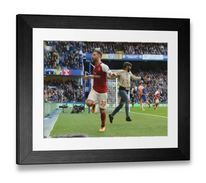 Framed Print : Mustafi's Disallowed Goal: Ardent Fan's Emotional Leap (Chelsea vs Arsenal, 2017-18)