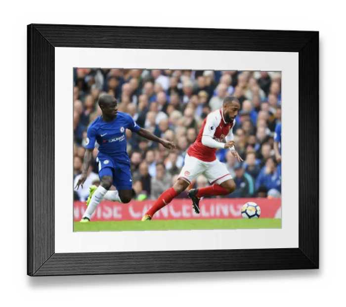 Framed Print : Clash of Titans: Lacazette vs. Kante - Chelsea vs. Arsenal, Premier League 2017-18 Framed Print : Clash of Titans: Lacazette vs. Kante - Chelsea vs. Arsenal, Premier League 2017-18