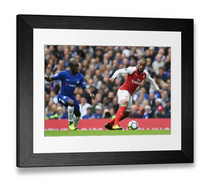 Framed Print : Clash of Titans: Lacazette vs. Kante - A Premier League Showdown (Chelsea vs. Arsenal 2017-18) Framed Print : Clash of Titans: Lacazette vs. Kante - A Premier League Showdown (Chelsea vs. Arsenal 2017-18)