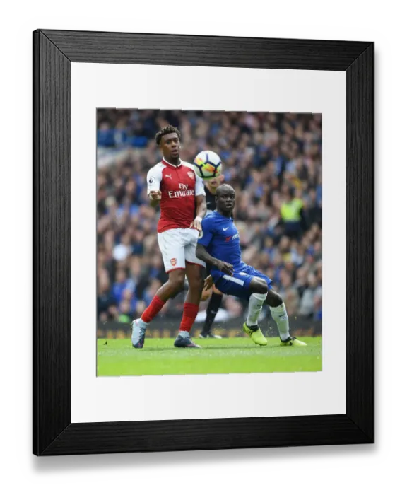 Framed Print : Clash of Titans: Iwobi vs. Kante - Chelsea vs. Arsenal, Premier League 2017-18