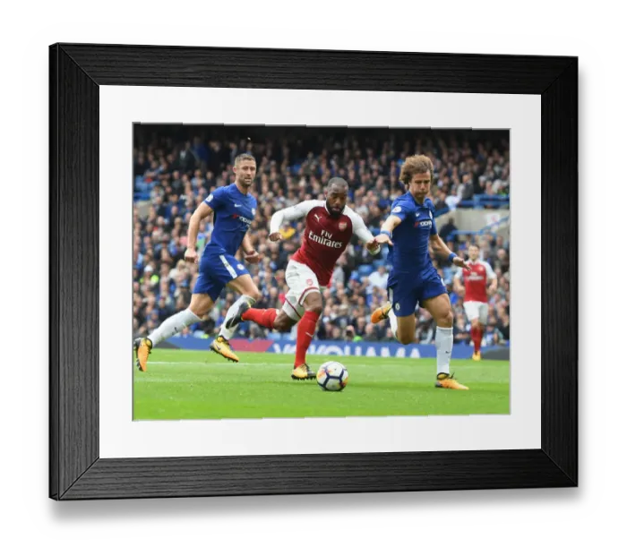 Framed Print : Clash of Titans: Lacazette vs. Luiz - Chelsea vs. Arsenal, Premier League 2017-18 Framed Print : Clash of Titans: Lacazette vs. Luiz - Chelsea vs. Arsenal, Premier League 2017-18
