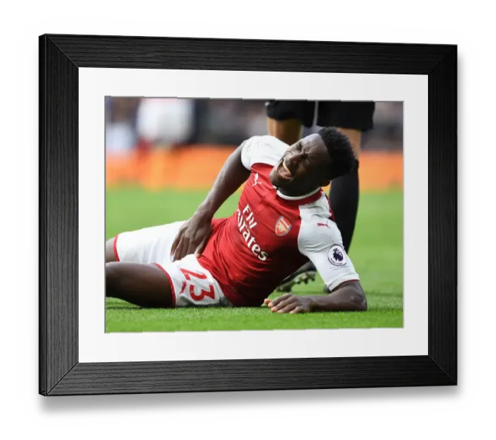 Framed Print : Danny Welbeck Injured: Chelsea vs Arsenal, Premier League 2017-18