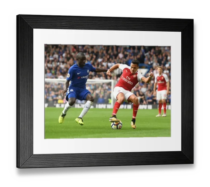 Framed Print : Clash of Stars: Sanchez vs. Kante - Chelsea vs. Arsenal, Premier League 2017-18 Framed Print : Clash of Stars: Sanchez vs. Kante - Chelsea vs. Arsenal, Premier League 2017-18