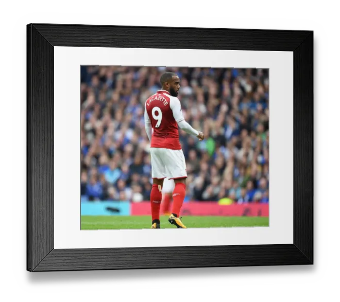 Framed Print : Alex Lacazette in Action: Premier League Clash between Chelsea and Arsenal (2017-18)