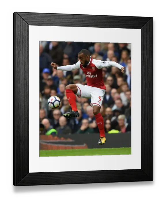 Framed Print : Alex Lacazette in Action: Chelsea vs. Arsenal Premier League Clash (2017-18) Framed Print : Alex Lacazette in Action: Chelsea vs. Arsenal Premier League Clash (2017-18)