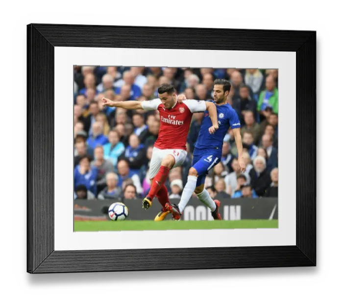 Framed Print : Clash of Titans: Kolasinac vs. Fabregas - Chelsea vs. Arsenal, Premier League 2017-18 Framed Print : Clash of Titans: Kolasinac vs. Fabregas - Chelsea vs. Arsenal, Premier League 2017-18