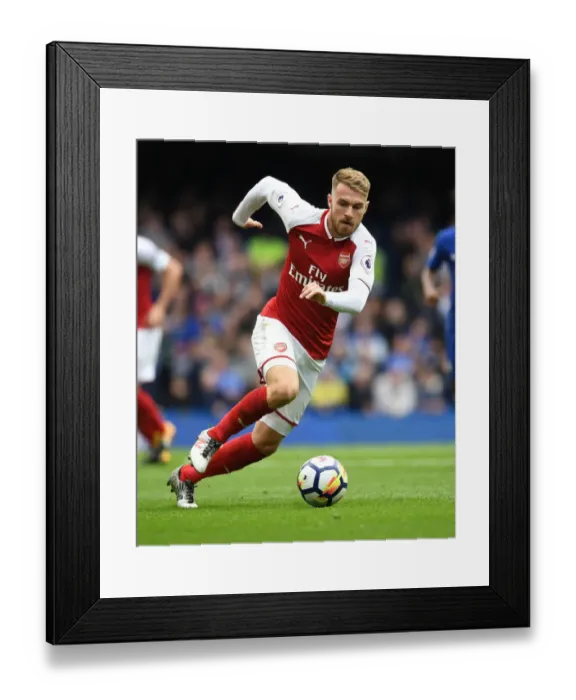 Framed Print : Aaron Ramsey in Action: Chelsea vs. Arsenal Premier League Clash (2017-18)