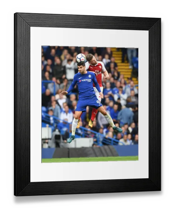 Framed Print : Mustafi vs. Morata: A Premier League Battle at Stamford Bridge Framed Print : Mustafi vs. Morata: A Premier League Battle at Stamford Bridge