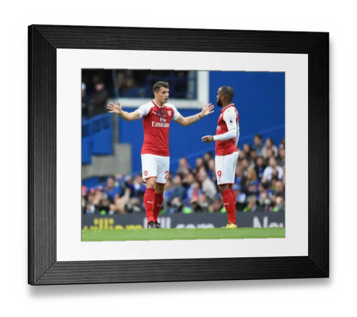 Framed Print : Clash of Teams: Xhaka vs. Lacazette - A Battle Within Arsenal's Ranks (Chelsea vs. Arsenal, Premier League 2017-18) Framed Print : Clash of Teams: Xhaka vs. Lacazette - A Battle Within Arsenal's Ranks (Chelsea vs. Arsenal, Premier League 2017-18)