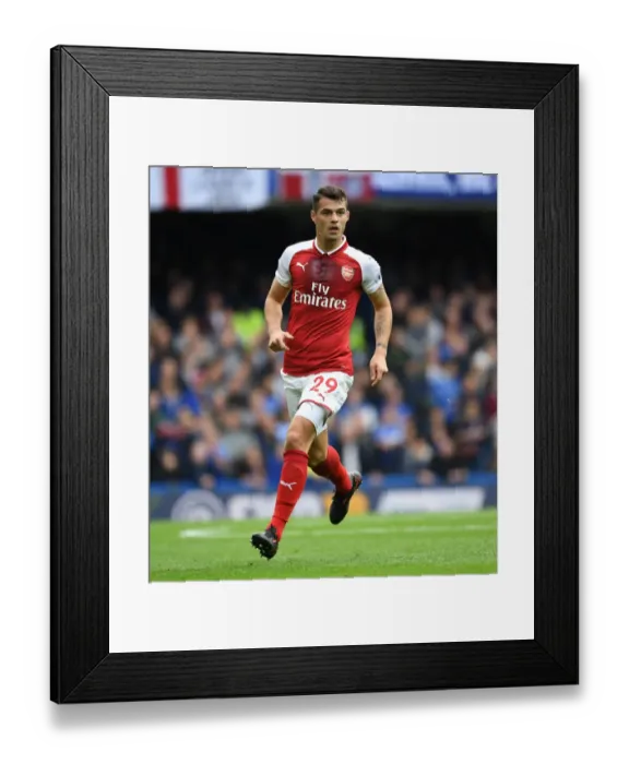 Framed Print : Granit Xhaka: In Action Against Chelsea, Premier League 2017-18