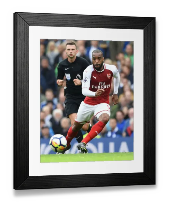 Framed Print : Alex Lacazette in Action: Chelsea vs. Arsenal, Premier League 2017-18