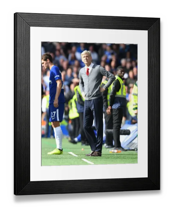 Framed Print : Arsene Wenger at Stamford Bridge: A London Rivalry Clash in the Premier League 2017-18 (Chelsea vs. Arsenal)