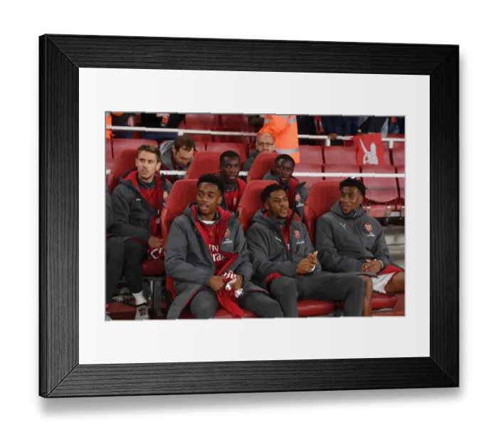Framed Print : Arsenal FC: Joe Willock, Chuba Akpom, Alex Iwobi on the Bench - Carabao Cup 2017-18 Framed Print : Arsenal FC: Joe Willock, Chuba Akpom, Alex Iwobi on the Bench - Carabao Cup 2017-18