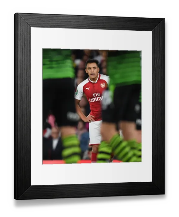 Framed Print : Alexis Sanchez in Action: Arsenal vs Doncaster Rovers, Carabao Cup 2017-18