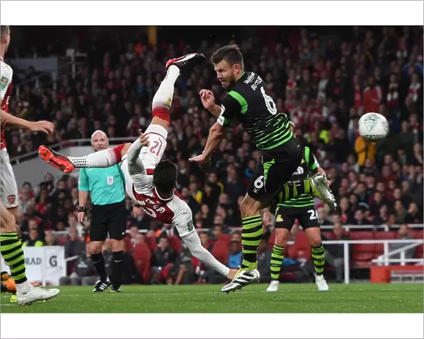 Olivier Giroud (Arsenal) Andy Butler (Doncaster). Arsenal 1: 0 Doncaster. The Carabao Cup