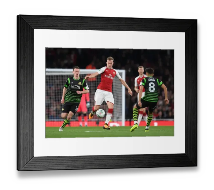 Framed Print : Arsenal vs Doncaster Rovers: Rob Holding Clashes with Liam Mandeville in Carabao Cup Showdown