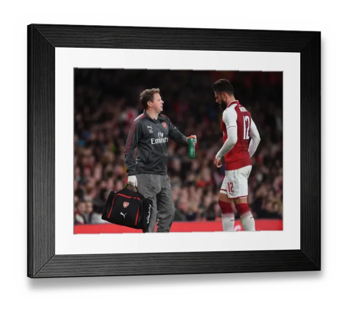Framed Print : Arsenal's Colin Lewin Tends to Olivier Giroud during 1:0 Carabao Cup Win vs Doncaster Framed Print : Arsenal's Colin Lewin Tends to Olivier Giroud during 1:0 Carabao Cup Win vs Doncaster
