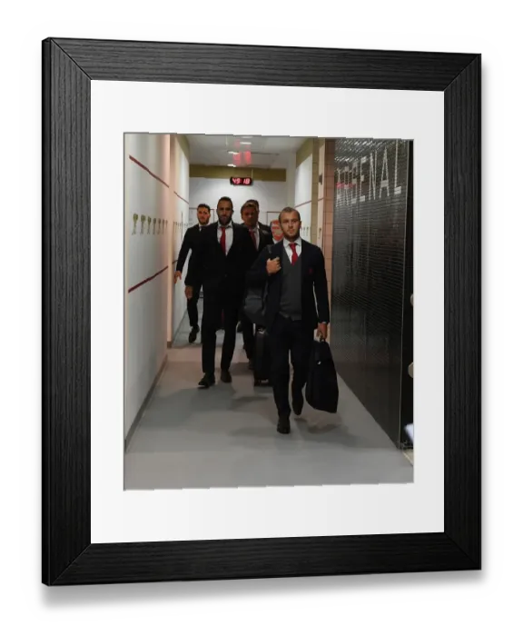 Framed Print : Jack Wilshere in Arsenal's Home Changing Room before Arsenal v West Bromwich Albion, Premier League 2017-18