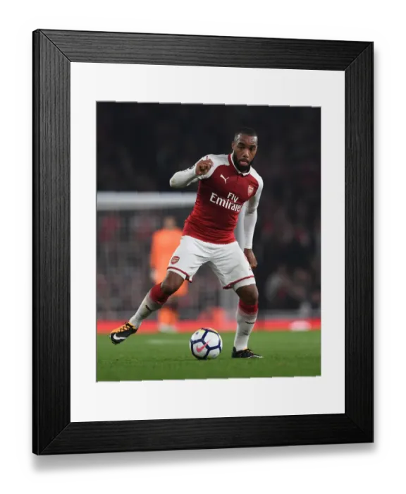 Framed Print : Alexandre Lacazette in Action: Arsenal vs West Bromwich Albion, Premier League 2017-18