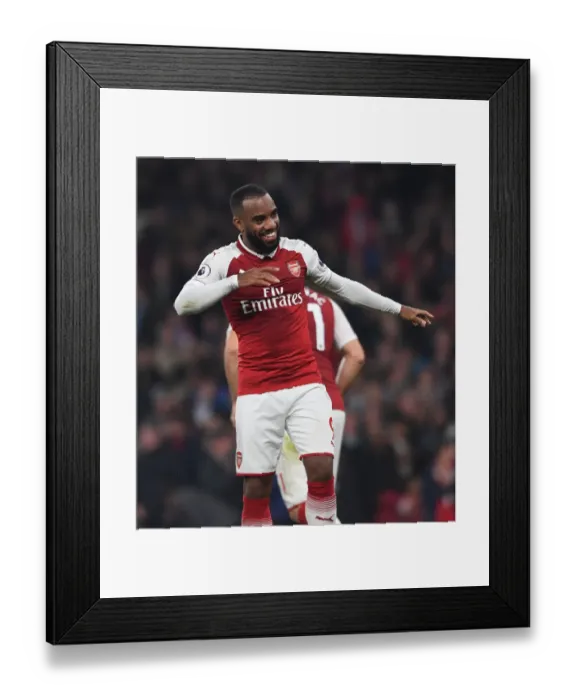 Framed Print : Alexandre Lacazette Scores Second Goal: Arsenal vs West Bromwich Albion, Premier League 2017-18
