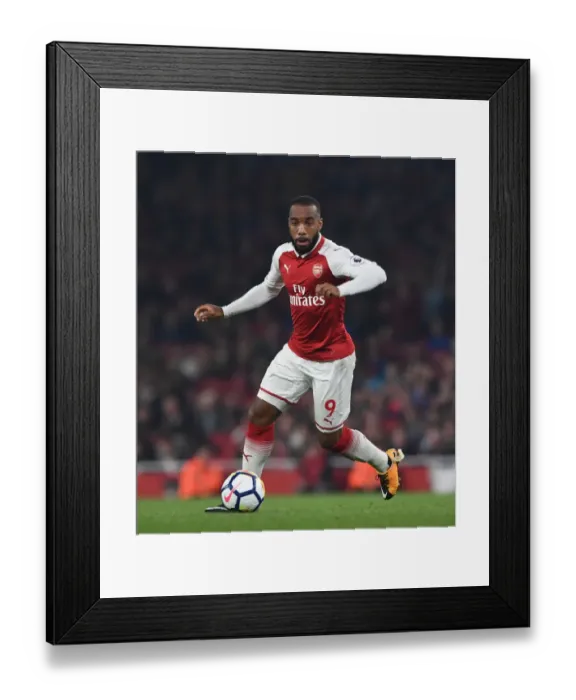 Framed Print : Alexandre Lacazette: In Action for Arsenal vs West Bromwich Albion, Premier League 2017-18