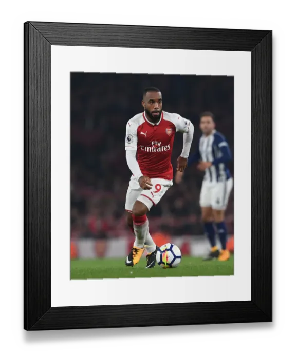 Framed Print : Alexandre Lacazette in Action: Arsenal vs West Bromwich Albion, Premier League 2017-18