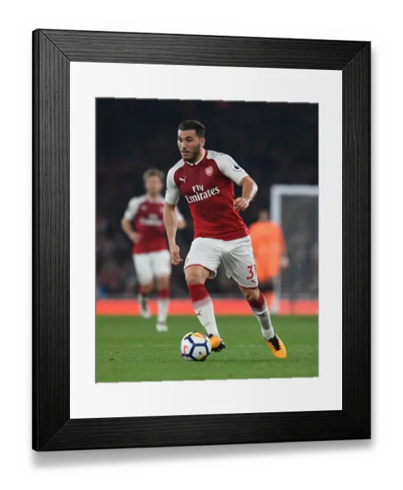 Framed Print : Sead Kolasinac in Action: Arsenal vs. West Bromwich Albion, Premier League 2017-18