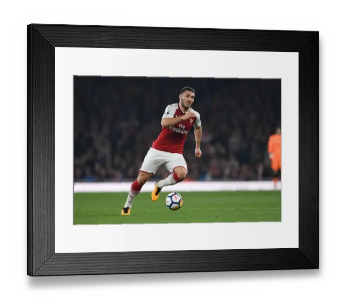 Framed Print : Sead Kolasinac in Action: Arsenal vs West Bromwich Albion, Premier League 2017-18