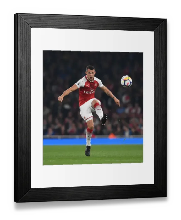Framed Print : Granit Xhaka: In Action for Arsenal Against West Bromwich Albion, Premier League 2017-18 Framed Print : Granit Xhaka: In Action for Arsenal Against West Bromwich Albion, Premier League 2017-18
