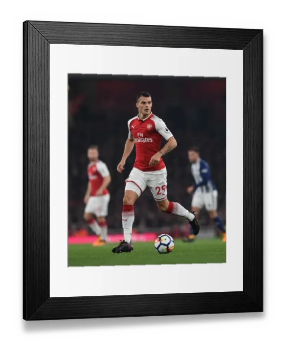 Framed Print : Granit Xhaka: Arsenal Midfielder in Action Against West Bromwich Albion, Premier League 2017-18 Framed Print : Granit Xhaka: Arsenal Midfielder in Action Against West Bromwich Albion, Premier League 2017-18