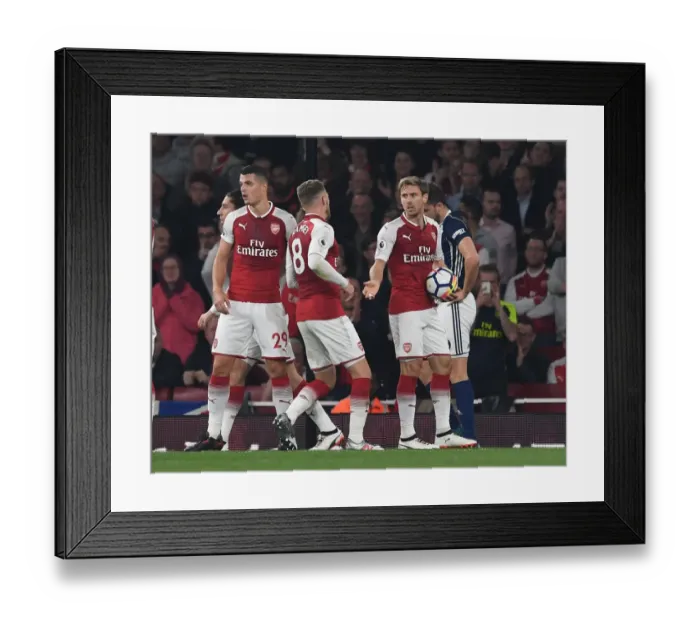 Framed Print : Arsenal: Monreal and Ramsey in Action against West Bromwich Albion, Premier League 2017-18