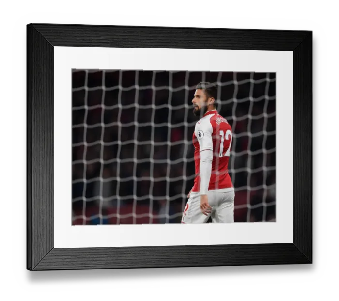 Framed Print : Giroud in Action: Arsenal vs. West Bromwich Albion, Premier League 2017-18