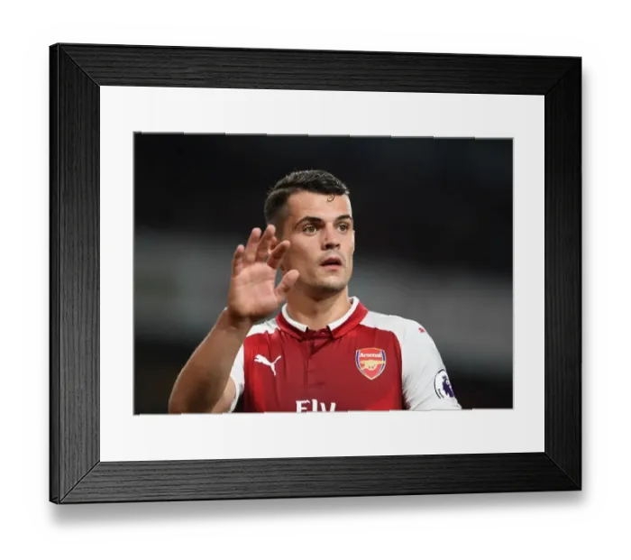 Framed Print : Granit Xhaka in Action: Arsenal vs West Bromwich Albion, Premier League 2017-18