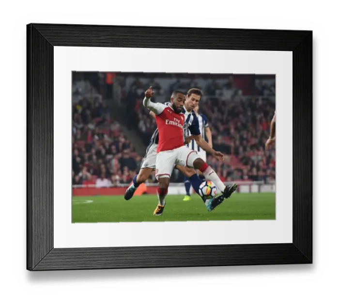 Framed Print : Clash at the Emirates: Lacazette vs. Krychowiak, Arsenal vs. West Bromwich Albion (2017-18) Framed Print : Clash at the Emirates: Lacazette vs. Krychowiak, Arsenal vs. West Bromwich Albion (2017-18)